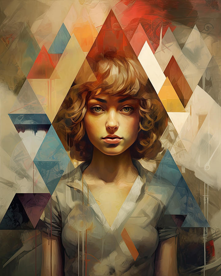 Triangle Portraits IV Digital Art by David April - Metal Posters