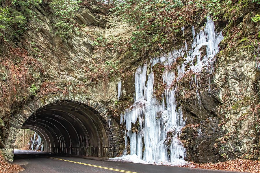 Tunnel View in Winter Photograph by Marcy Wielfaert