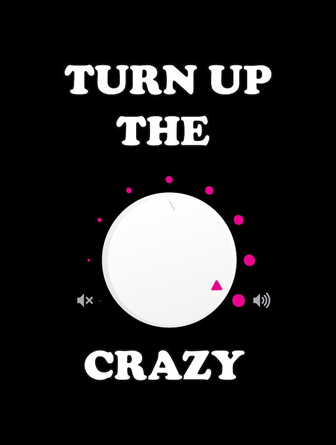 Turn Up The Crazy Funny Sarcastic Digital Art by Flippin Sweet Gear