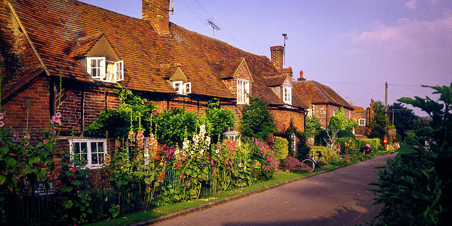Charming English Village Street Photograph - Turville old cottages by Seeables Visual Arts