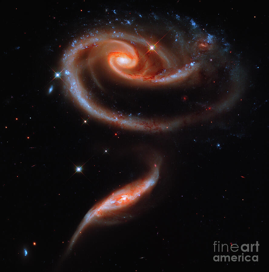 Twirling Cosmic Dance of Galaxies Photograph - Twirling Cosmic Dance of Galaxies by Stefano Senise