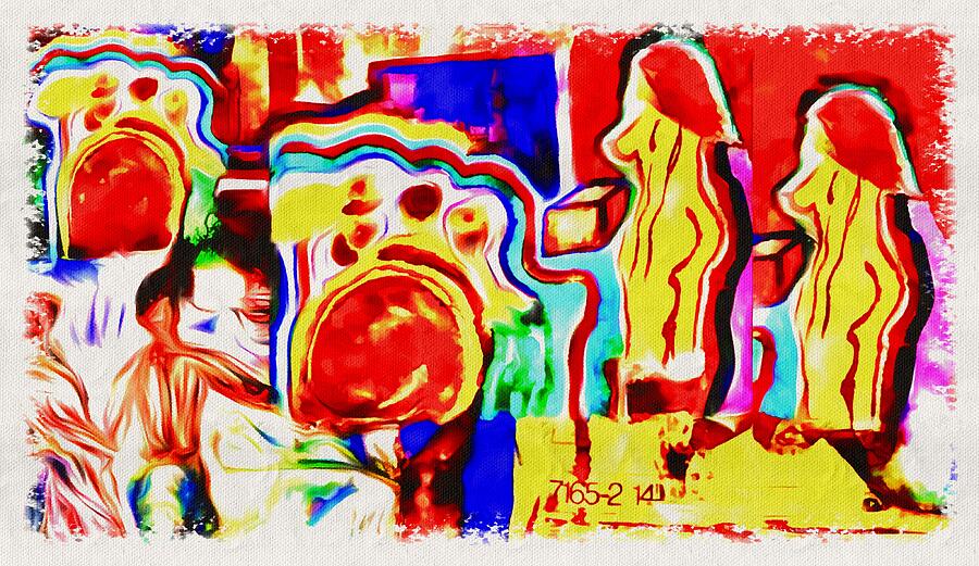 Two Bleached Red Heads Among Us Mixed Media by Bencasso B