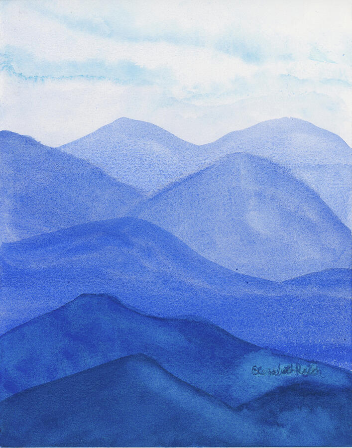 Ultramarine Blue Mountains Painting by Elizabeth Reich