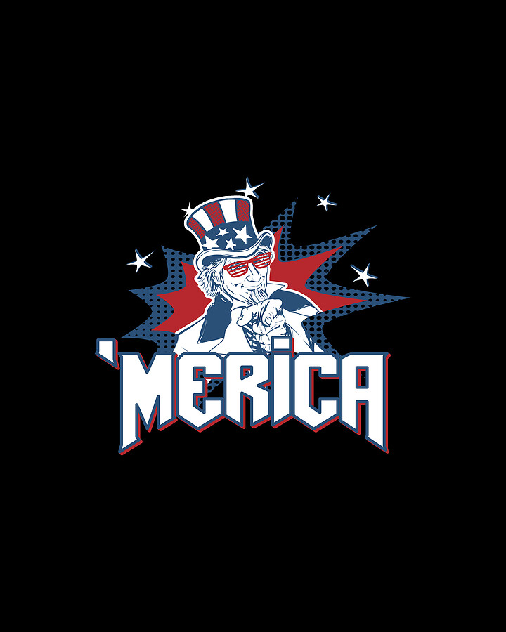 Uncle Sam Merica 4th of July Digital Art by Flippin Sweet Gear