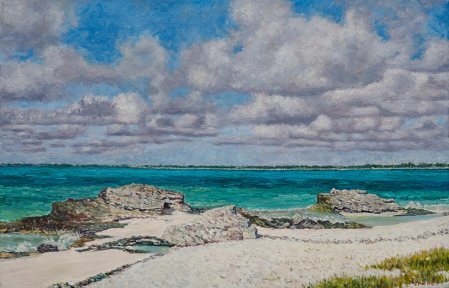 Under The Cloudy Sky - Paradise Island, Bahamas Painting by Ritchie Eyma