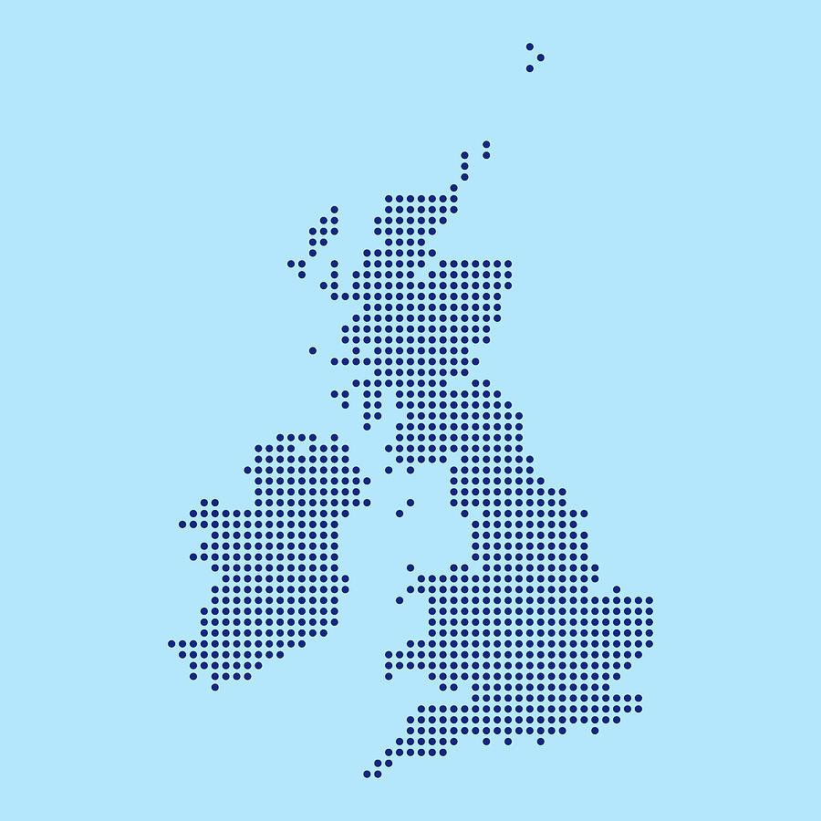 United Kingdom dotted map Drawing by Calvindexter