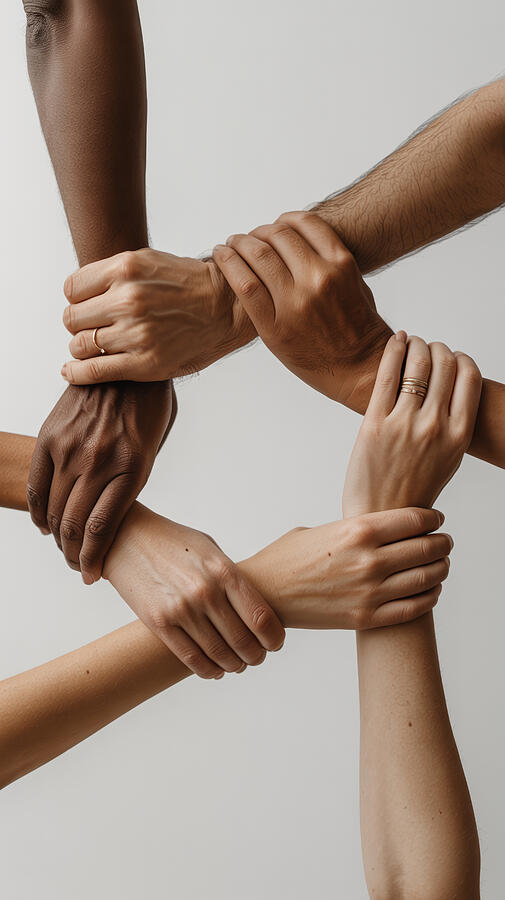 Unity in Diversity Hands Photograph by Joanna Redesiuk - Metal Posters