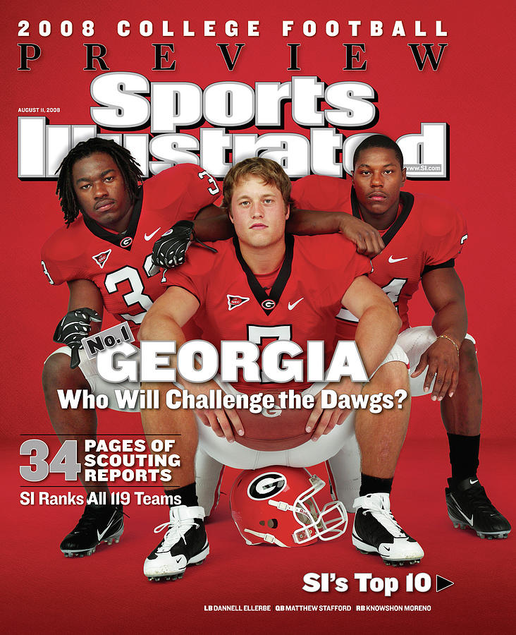 Georgia Football Stars on Sports Illustrated Photograph - University of Georgia, 2008 College Football Preview Issue Cover by Sports Illustrated