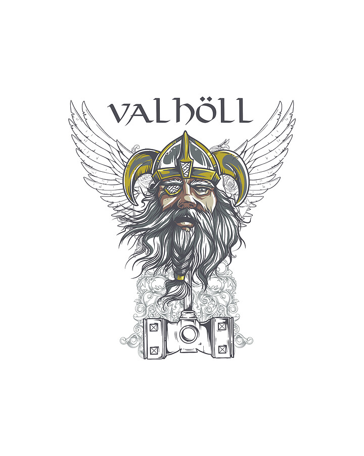 Valholl Rune Valholl Viking Photograph by Jeff Creation - Metal Posters
