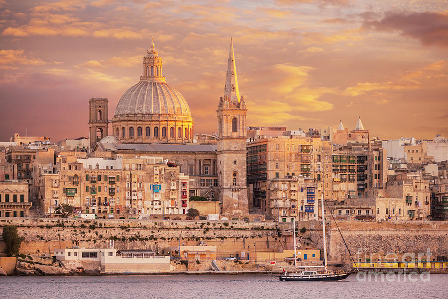 Valletta Skyline at Sunset, Malta Photograph by Neale And Judith Clark