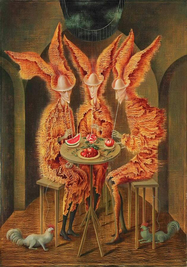 Vegetarian Vampires by Remedios Varo Painting - Vampiros Vegetarianos - Vegetarian Vampires by Remedios Varo by Remedios Varo