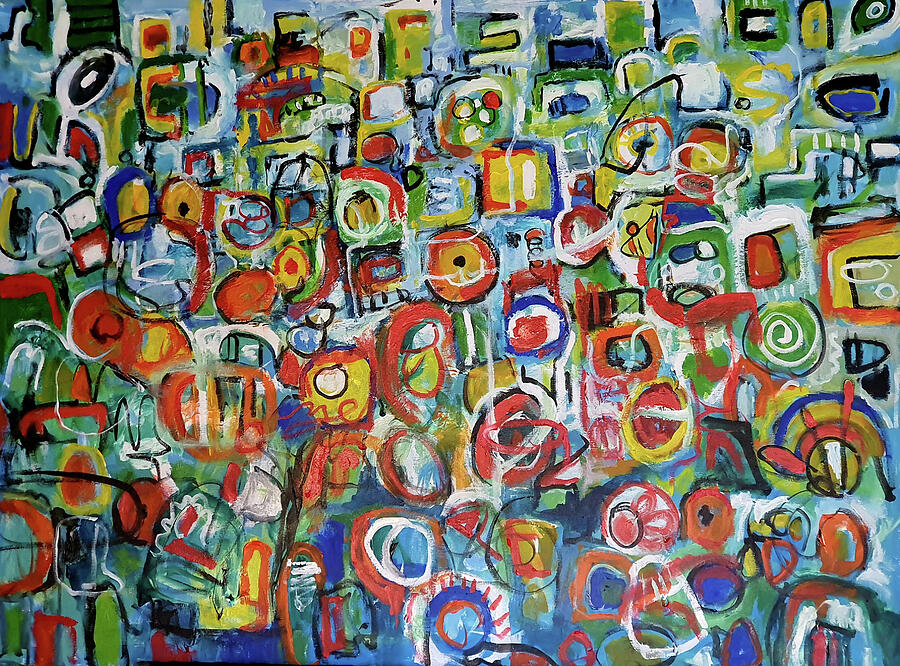 Vibrant Abstract Composition Painting - Vibrant Abstract Composition by Jeremy Holton