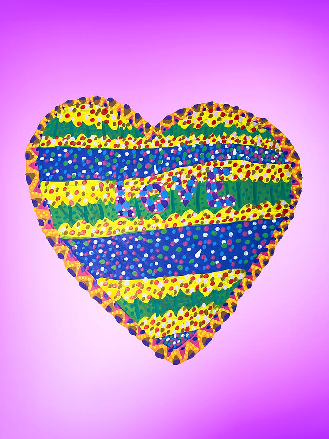 Vibrant Heart with Love Message Drawing - Vibrant Love by Onedayoneimage Photography