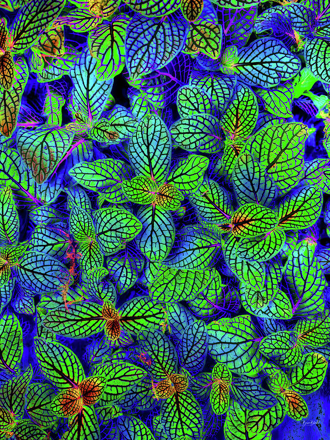 Vibrant Neon Leaves Digital Art - Vibrant Neon Leaves by Bruce Block