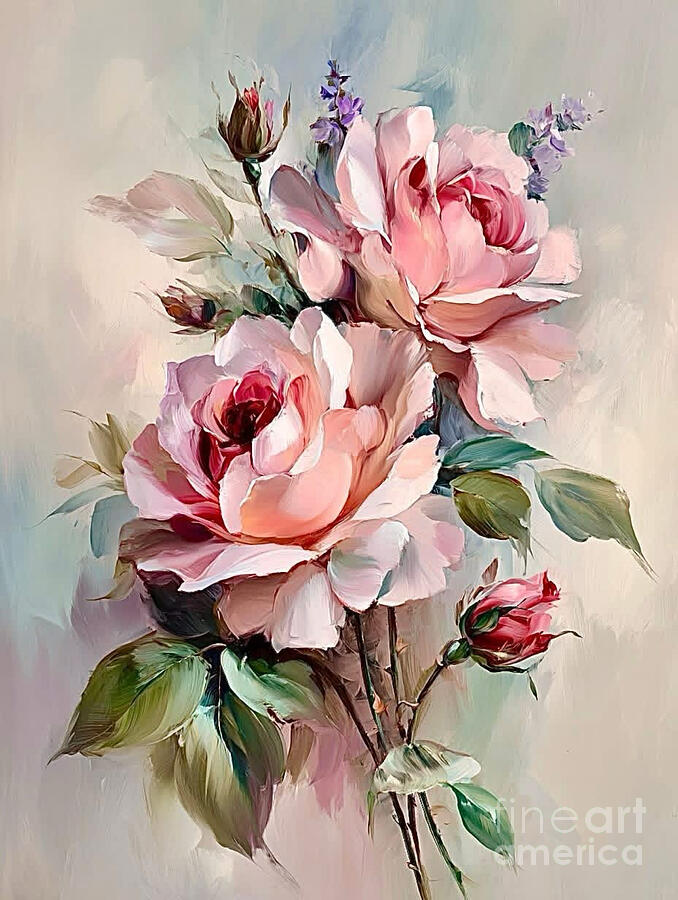 Vibrant Pink Roses by Mountain Mist Art