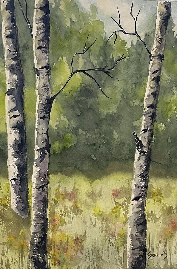 View from the Trail - Buffalo Creek Painting by Judy Strickland