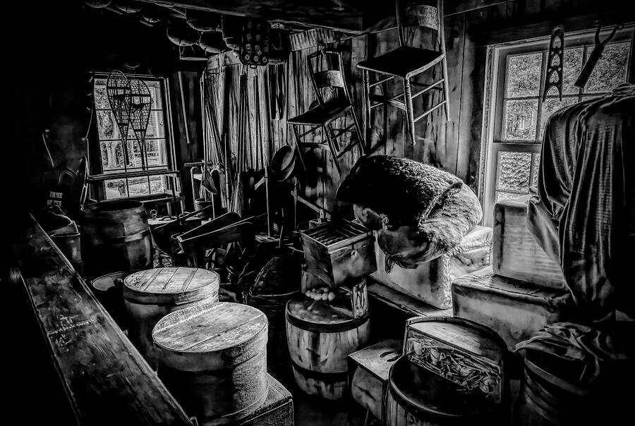 Toronto, Ontario - Vintage Charm at Black Creek Pioneer Village in Black and White by John Twynam