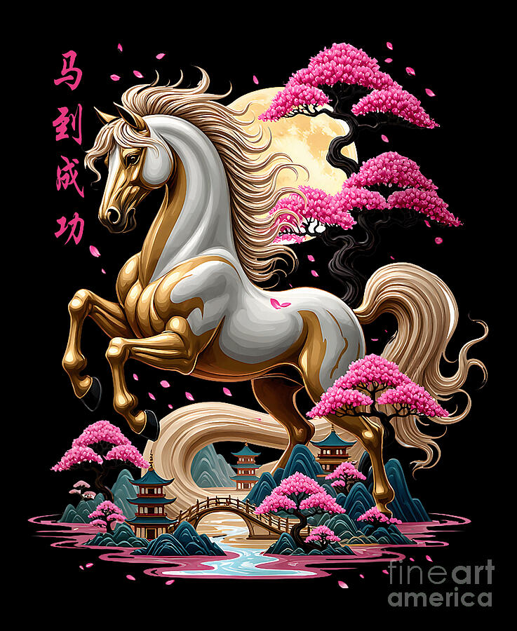 Vintage Horse 2026 Chinese New Year of The Horse Digital Art by Studi ...