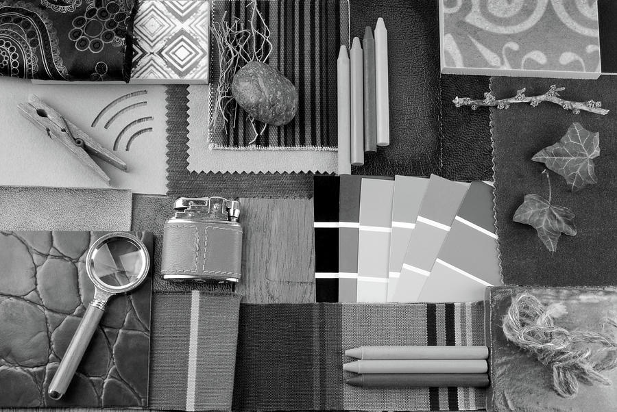 Vintage man accessories black and white Photograph by Severija Kirilovaite