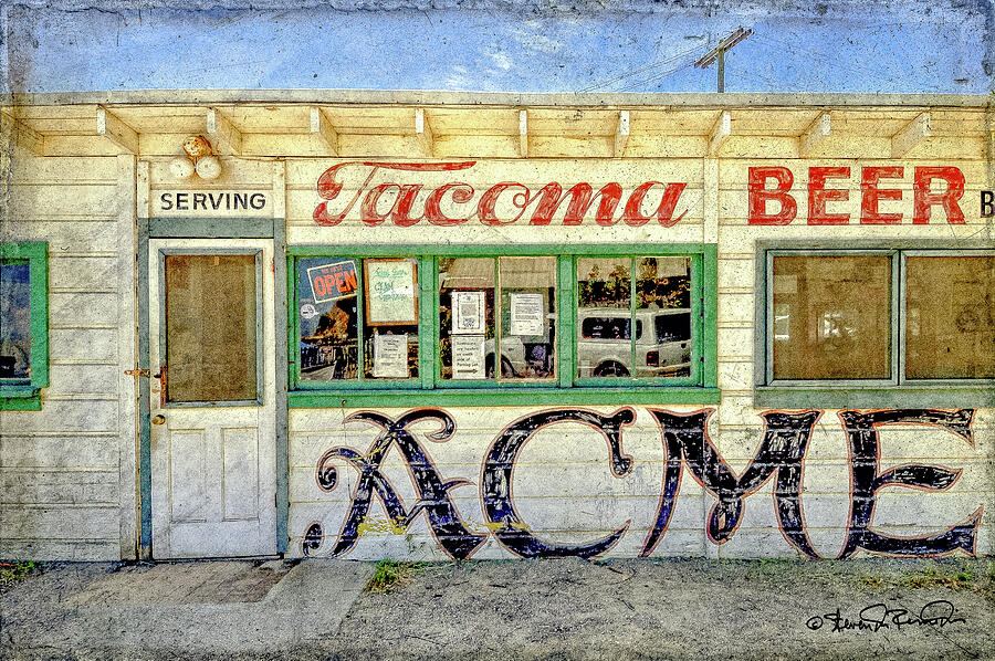 Vintage serving spot for Tacoma beer at China Camp Photograph by Steven Dos Remedios