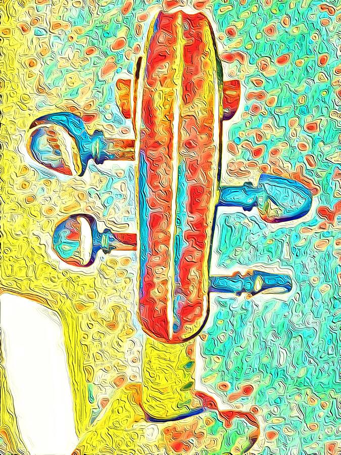 Viola Scroll Mixed Media by Bencasso B