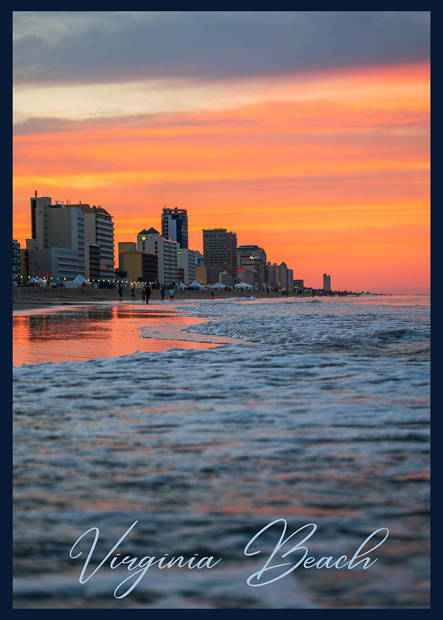Virginia Beach June Sunset - Postcard Photograph by Rachel Morrison
