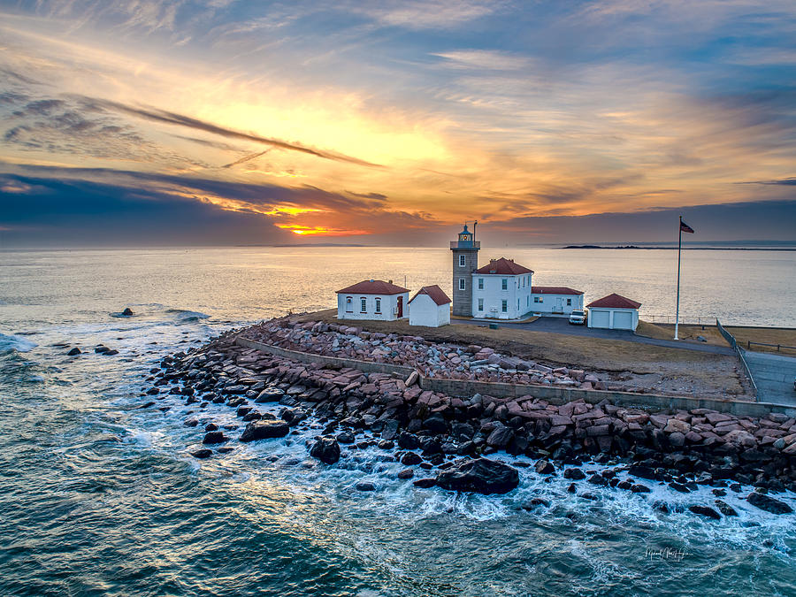 Watch Hill Lighthouse Feb2024 Photograph by Veterans Aerial Media LLC