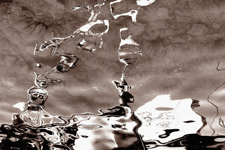 Water Abstraction,rippled,paint,abstract,brown,beige,colors Photograph by Severija Kirilovaite