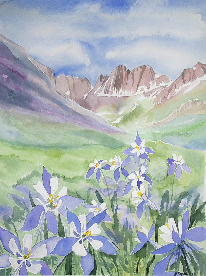 Watercolor - American Basin Summer Landscape Painting by Cascade Colors