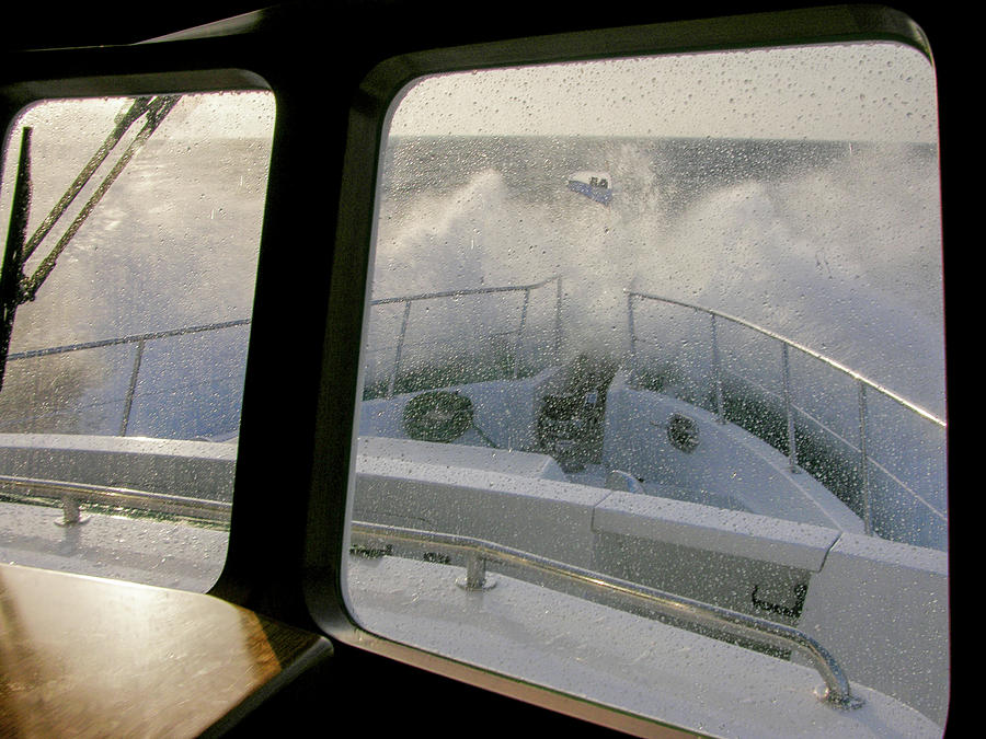 Waves Coming Over Bow Photograph by David Shuler