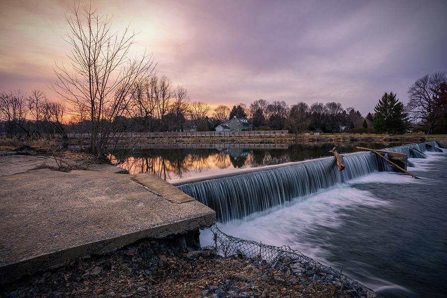 Wehrs Dam March Sunset Clean Photograph by Jason Fink