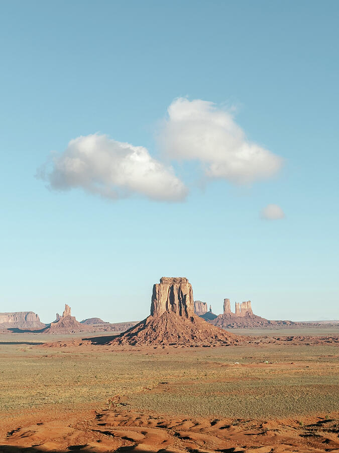 Monument Valley Landscape Photograph - Where the Land Stands, Monument Valley Desert Landscape Photography by Robert Niemeier