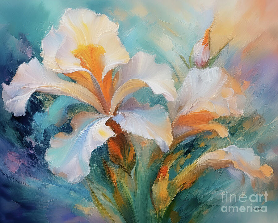 White Iris Ai Art by Macro Abundance