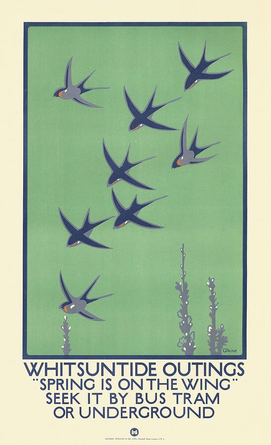 Whitsuntide outings - Spring is on the Wing- Vintage advertising