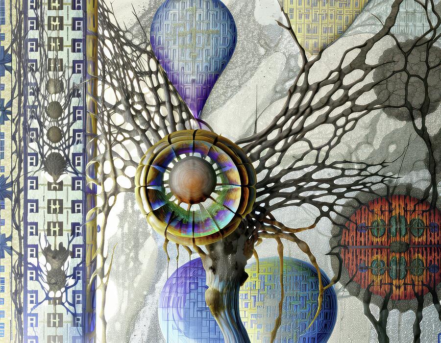 Surreal Geometric Fantasy Digital Art - Wild City by Eris And AI