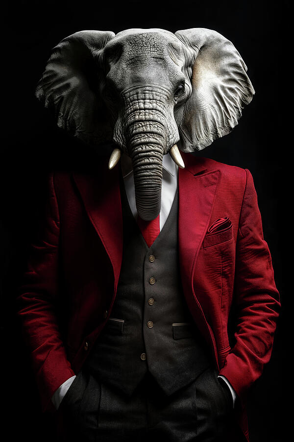 Wild Suits - Elephant Digital Art by Philippe HUGONNARD