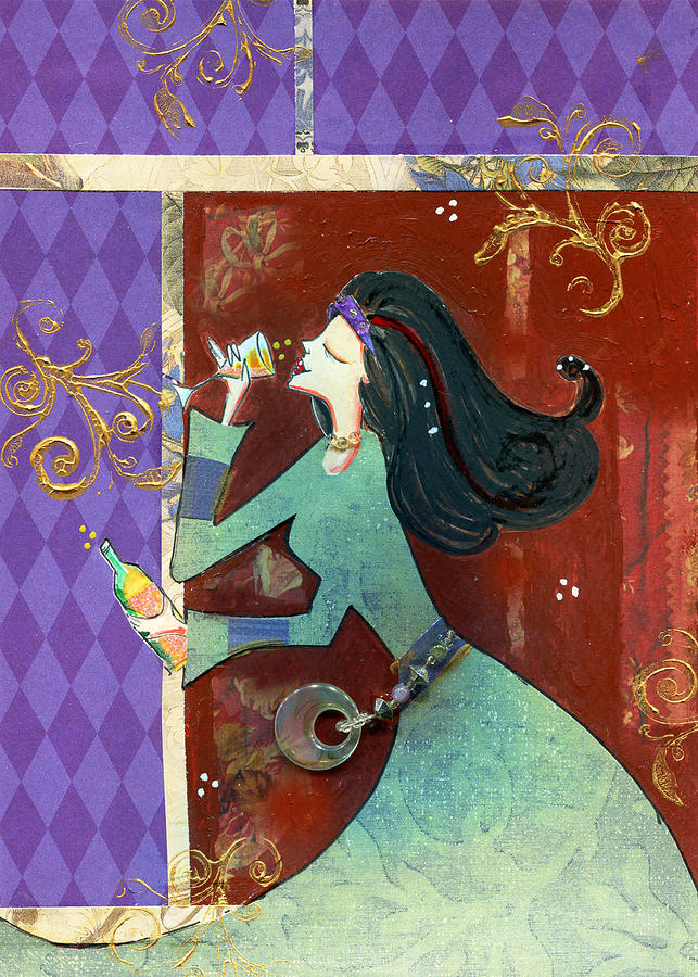 Wine Diva Mixed Media by Jennifer Gregory