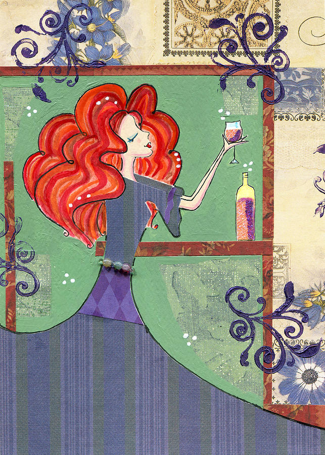 Wine Princess - Classy Mixed Media by Jennifer Gregory
