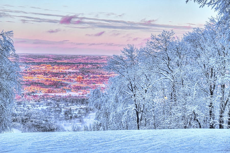 Winter Sunset Colors Over Wausau Photograph by Dale Kauzlaric