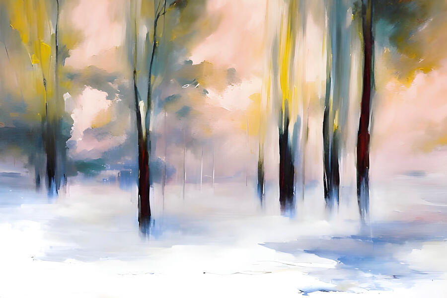 Early Winter Trees Digital Art by Ursula Abresch