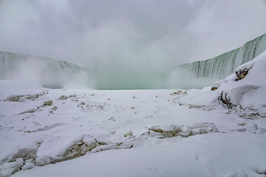 Frozen Waterfall in Winter Landscape Photograph - Winter Wonderland at Niagara Falls, Ontario 2 by John Twynam