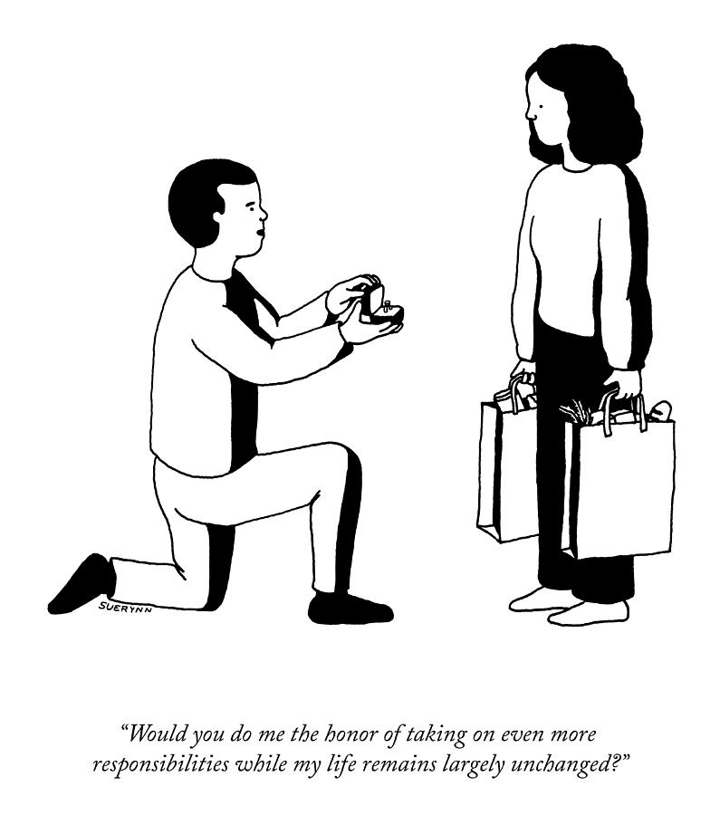 Marriage Proposal with a Twist Drawing - Would You Do Me The Honor? by Suerynn Lee