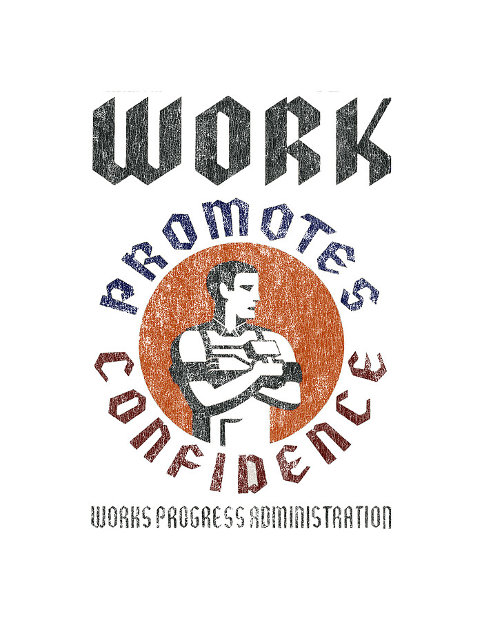 WPA Work Promotes Confidence Retro Digital Art by Flippin Sweet Gear