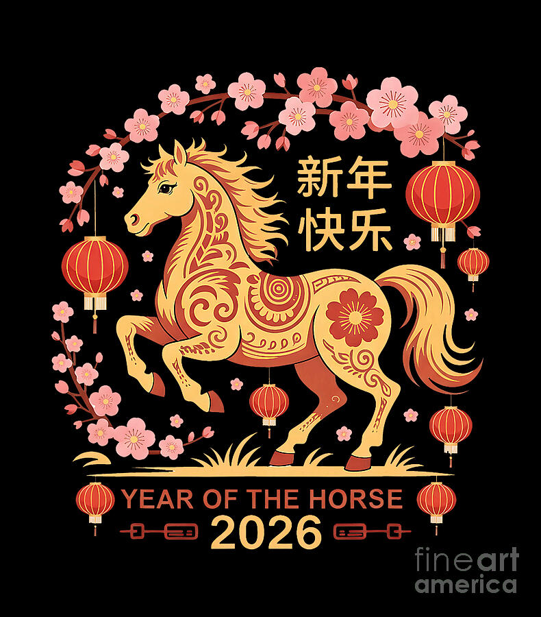 Year of The Horse 2026 Chinese New Year 2026 Digital Art by Studi Alex ...