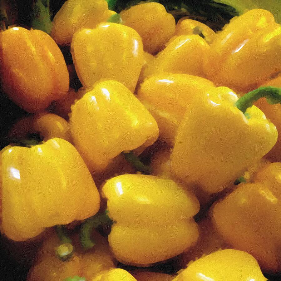 Vibrant Yellow Bell Peppers Photograph - Yellowest of Peppers by Onedayoneimage Photography