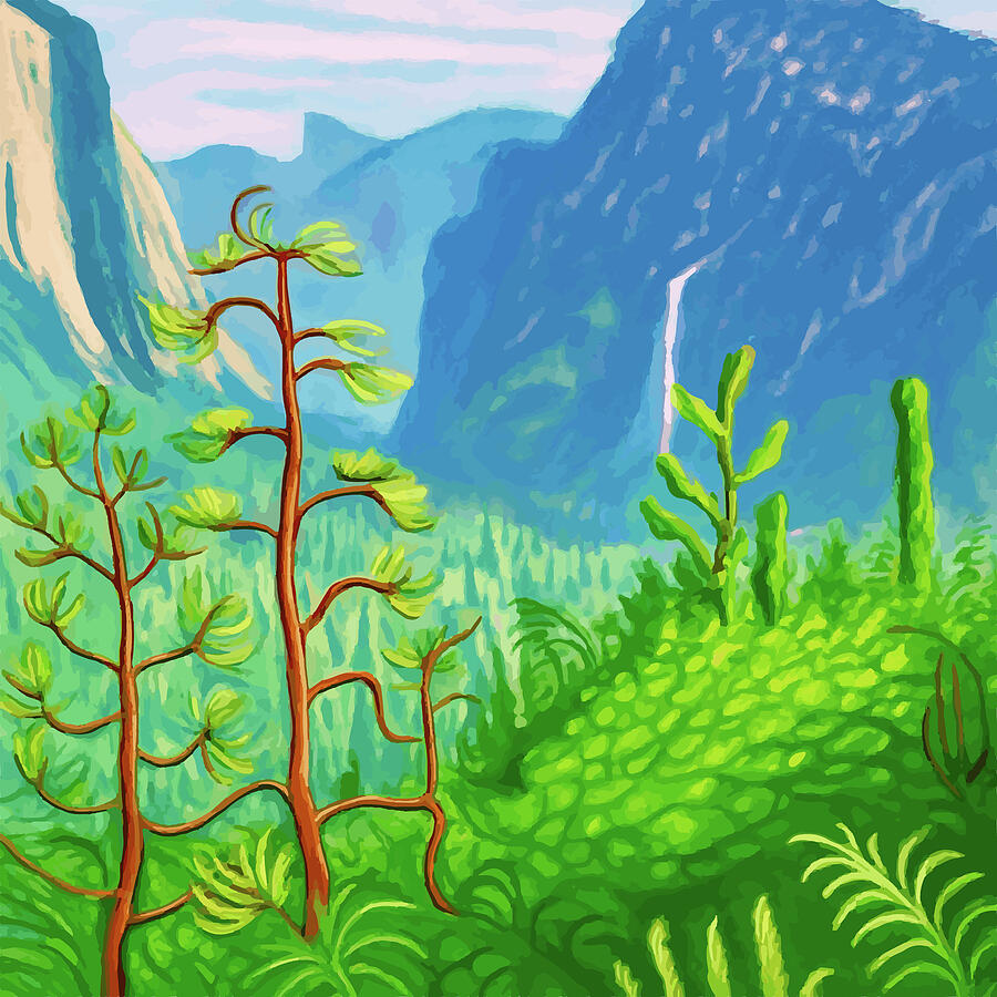 Yosemite After David Hockney Digital Art by Vicky Brago Mitchell ...