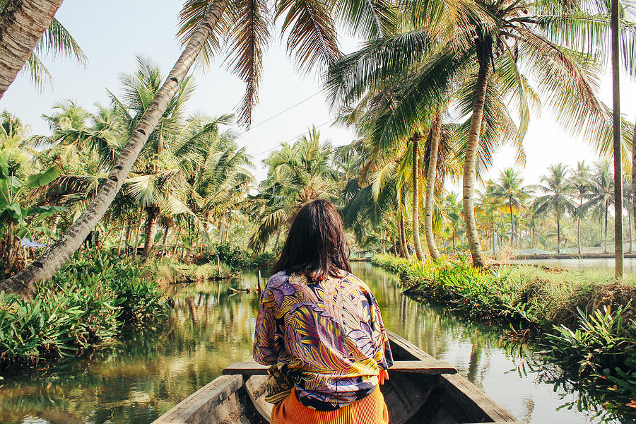 Young Woman Kayaking Through the Backwaters of Monroe Island Photograph by SolStock