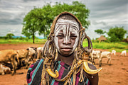 Young boy from the African tribe Mursi, Ethiopia #1 Photograph by Miroslav Liska