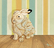 Arctic Hare In The Playroom Painting by Angeles M Pomata