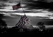 Black and White photo of Iwo Jima Memorial in DC Photograph by Steven Heap